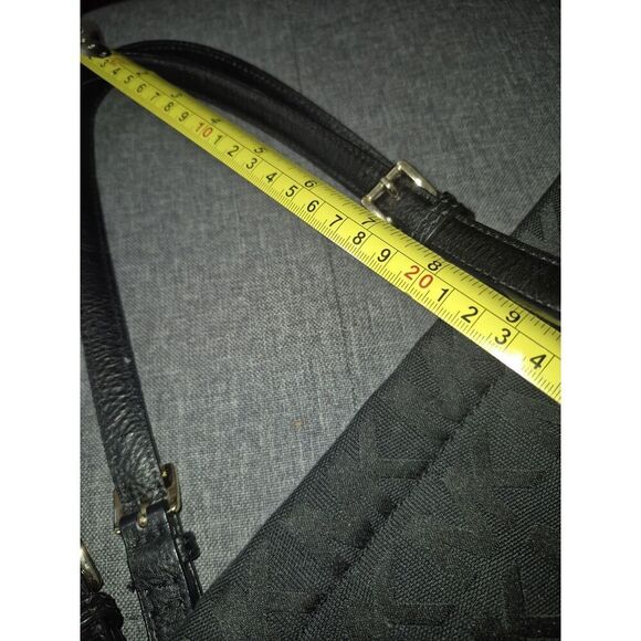 Michael Kors Black Leather Monogram Jet Set Grab Shoulder Tote Bag - Picture 5 of 10